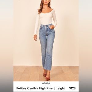 Reformation Petites Cynthia High Rise Straight Jeans. Unworn! Tags still on!